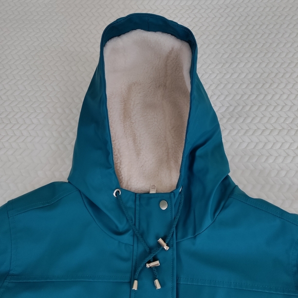 ASOS Hooded Fleece Lined Long Sleeve Size 10 Raincoat - Picture 3 of 15